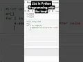 How to use for loop with List Python Programming