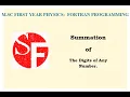 of The of M SC FIRST YEAR PHYSICS FORTRAN PROGRAMMING