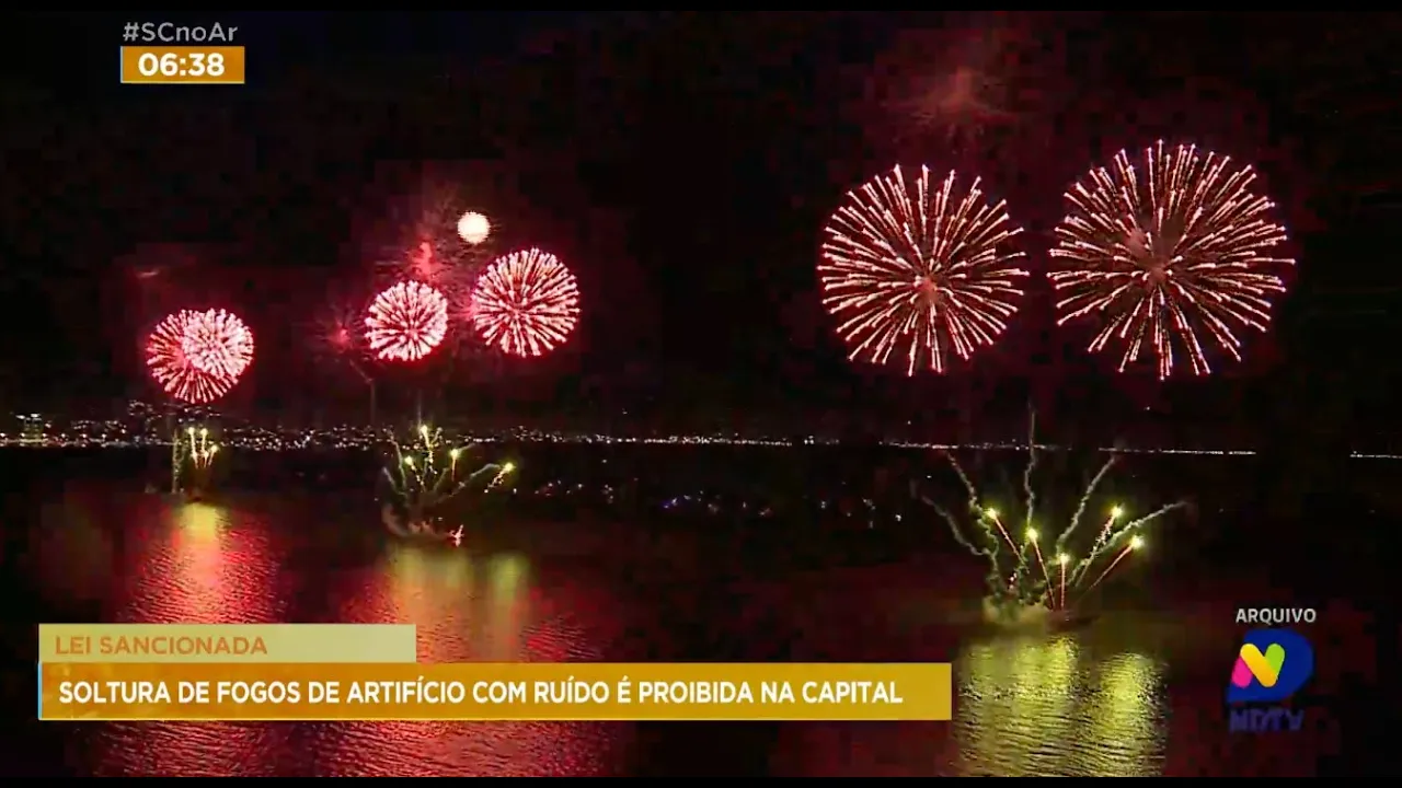 Lei sancionada: soltura de fogos de artifício com ruído é proibida em Florianópolis