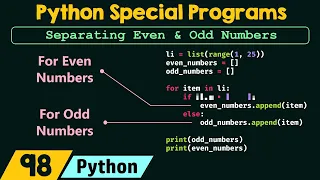 Python Special Programs - Separating Even Odd Numbers
