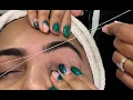 ASMR FULL FACE THREADING How to shape thick eyebrows