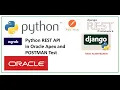 Python REST API API Test in POSTMAN API Test in Oracle Apex