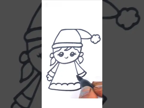 Girl drawing #easy #drawing #cuteart #cute #easydrawing #christmas #art
