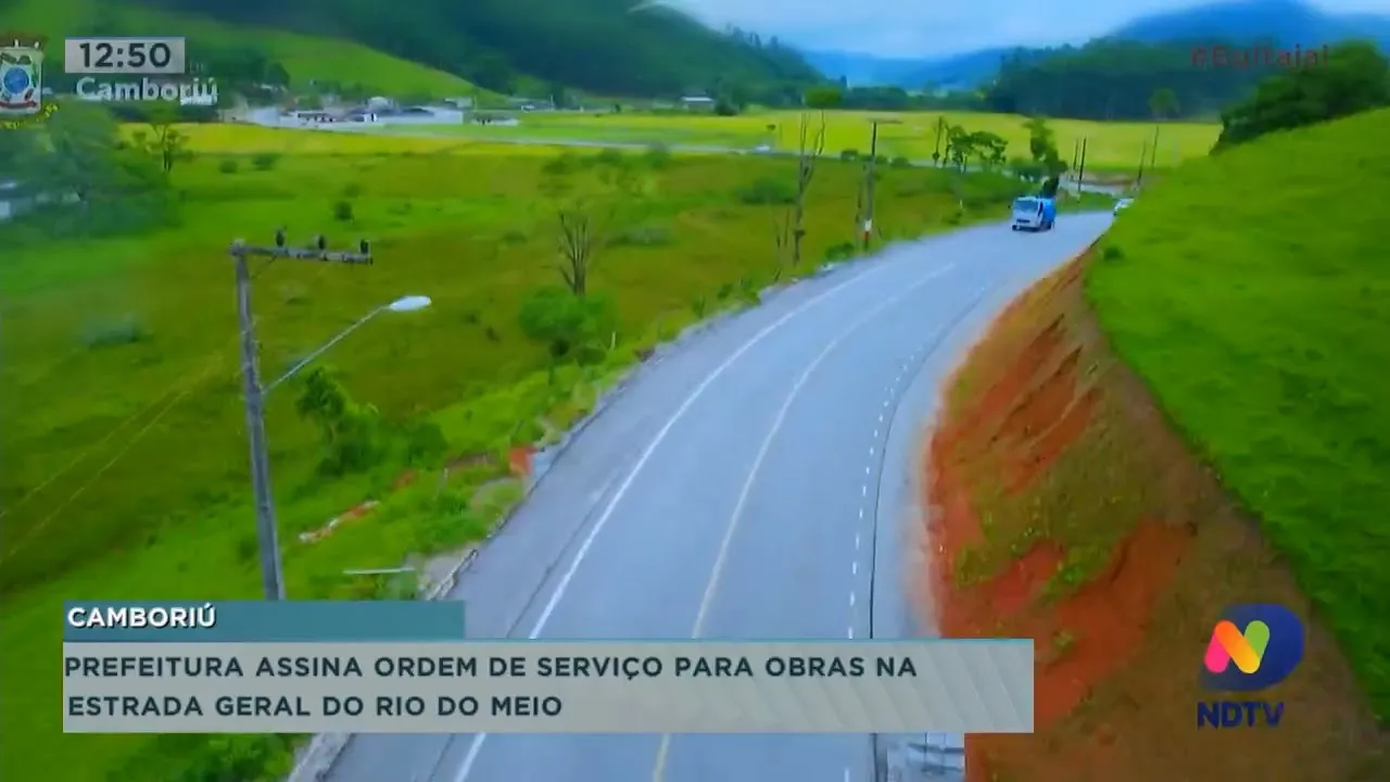 Prefeitura de Camboriú assina ordem de serviço para obras na estrada geral do Rio do Meio