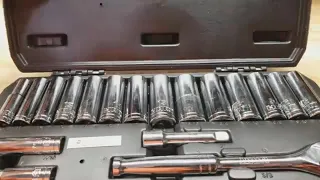 HART 18-Piece - inch Drive Deep Socket Set with Ratchet Chrome