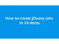 How to create jQuery tabs in 10 mints