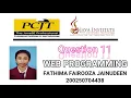 Web Programming Question 11 Java Institute for Advanced Technology