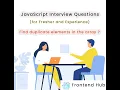 How to find duplicate elements in array JavasSript In Tamil