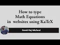 An introduction to KaTeX Part 1 How to integrate KeTeX CDN in your website