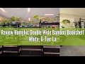 Review Homykic Double Wide Bamboo Bookshelf White 6-Tier Large Open Bookcase with 12 Display Shelve