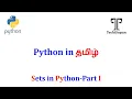 Python Tutorial for Beginners Set in Python-Tamil Part 1