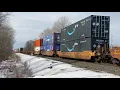 A slow moving CSX Q004 'High Priority' Intermodal Train in Jordan, NY! (3/8/21)  [4K60]