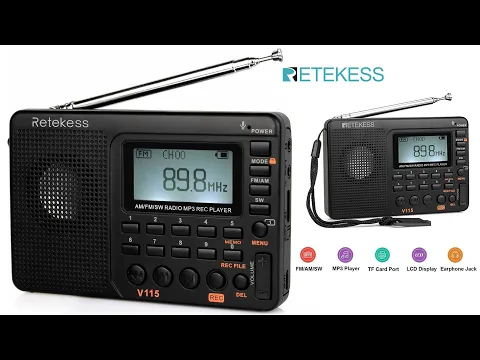 Download MP3 Retekess V115 Portable Radio MP3 Player Recorder FULL REVIEW