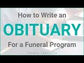 How To Write An Obituary For A Funeral Program