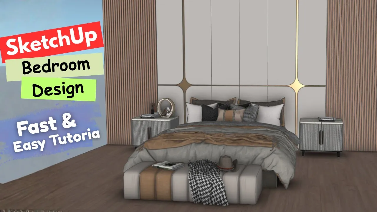 Modern bedroom design tutorial video thumbnail