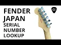 FENDER JAPAN SERIAL NUMBER LOOKUP Fender MIJ CIJ