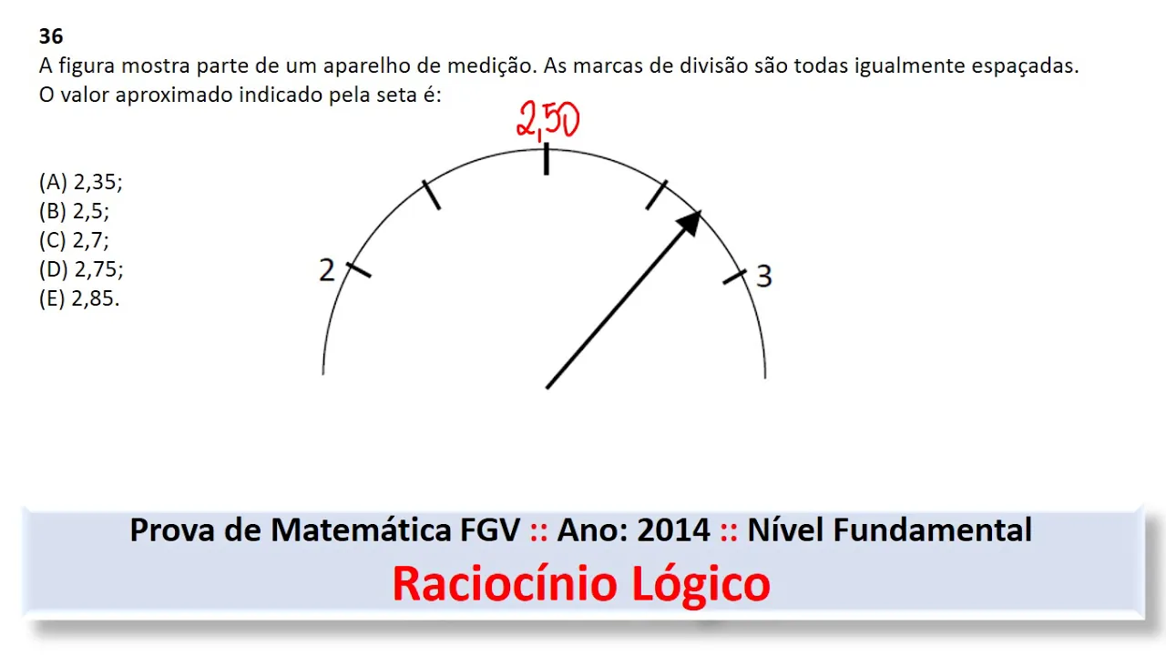 Raciocínio Lógico  #FGV Q36 2014 Prova de Matemática #Concurso #Fundamental