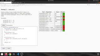 String 1 withoutX2 Javascript solution