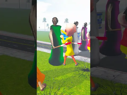 Franklin Cartoon Team Vs Granny Team Indian BIke driving 3d #shorts #granny