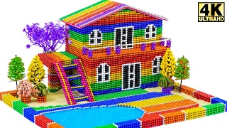 ASMR X 2: ¡Construí una Villa Arcoíris de Lujo con Bolas Magnéticas! 🌈🏠🧲