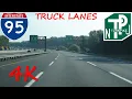 New Jersey Turnpike Exits 6 to 14 northbound Truck Lanes 4K