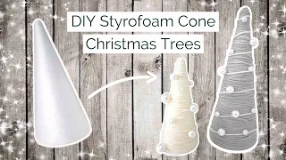 TURN A STYROFOAM CONE INTO A BEAUTIFUL YARN TREE FOR CHRISTMAS