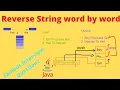 Reverse string word by word in java using stack with examples