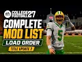 My COMPLETE College Football 27 Mod List and Load Order After Title Update 2