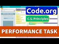 Code org Perfect Score Performance Task Tutorial Graded Example and Review CS Principles
