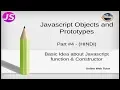 Javascript Object and Prototypes Tutorial for beginners in HINDI ENGLISH Function Constructor