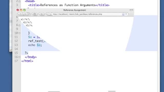 PHP Tutorial Advanced 02 08 Using references as function arguments