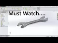 Solidworks Basic tutorial - How to make Spanner in Solidworks MUST WATCH
