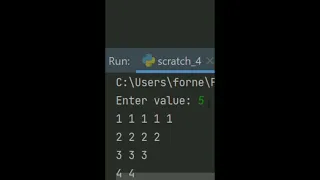 Inverted pyramid number pattern Python tutorial