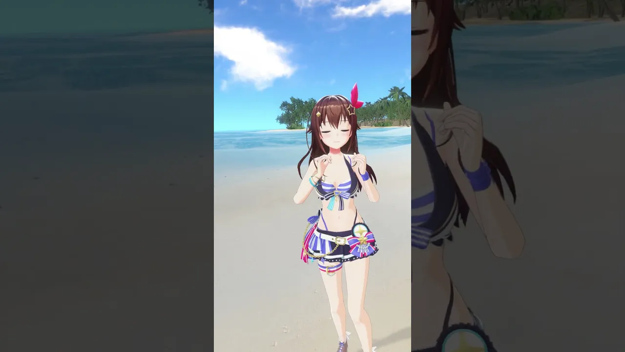 海と笑顔のシャッターチャンス【#holonatsuParadise #ホロナツpiece #shorts】