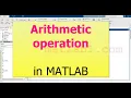 Arithmetic operation in MATLAB