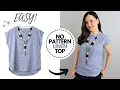 Just 2 measurements 1 hr and 1 yd of fabric to make this EASY linen top for summer