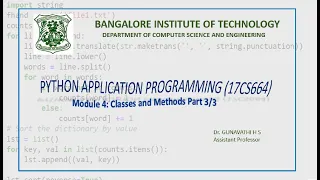 Python Application Programming 17CS664 Module 4 Classes and Methods Part
