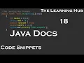 Reading the Java Documentation Code Snippets 18