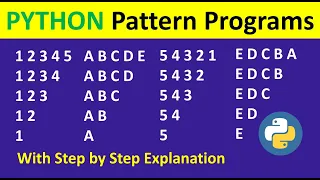 Printing Numbers Alphabets in Inverted Right Angle Triangle Pattern Program Part-7