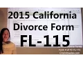 Filing California Divorce Forms Form 4 of 10 the FL-115