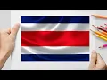 How To Draw Costa Rica Flag - Easy Drawings and Coloring for Beginners