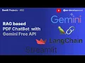 Build a RAG-Based PDF Chatbot with Streamlit FAISS LangChain Gemini API Free