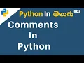comments in python telugu python tutorial in telugu