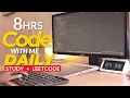LIVE 8-Hour Study With Me Pomodoro No Music LeetCode CS Homework Coding