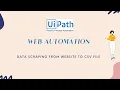 UiPath - Web Automation Data Scraping from website to a CSV file