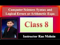 Syntax and Logical errors for Class 8 in English