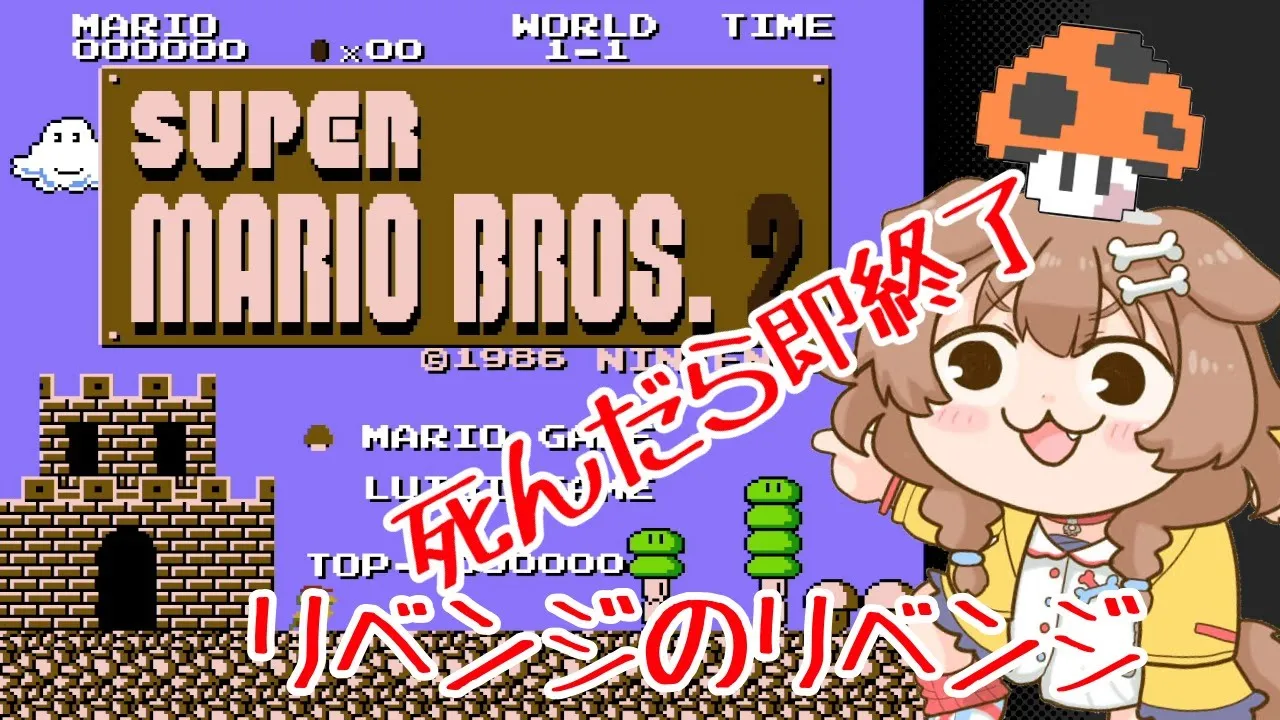 スーパーマリオブラザーズ2、しんだら即終了！！リベンジのリベンジ！！