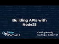 Building APIs with NodeJS Working with Databases