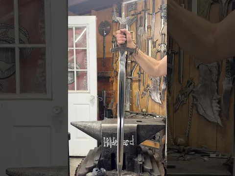 I made the Steel Sword from Skyrim! #blacksmith #bladesmith #gamer #skyrim #handmade #art