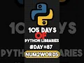 Day 87 Num2Words - Convert Numbers to Words 105 Days of Python Libraries